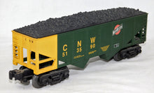 Load image into Gallery viewer, Industrial Rail O GAUGE 3 rail Northwestern CNW 513590 Hopper run w/any 3 rail O w/ coal load