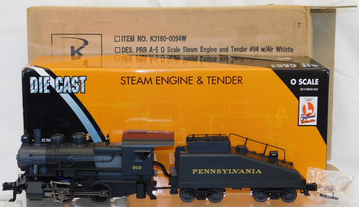 K-Line K3180-0913S Pennsylvania 0-4-0 A5 Steam Switcher w/ Lionel TMCC PRR  #913
