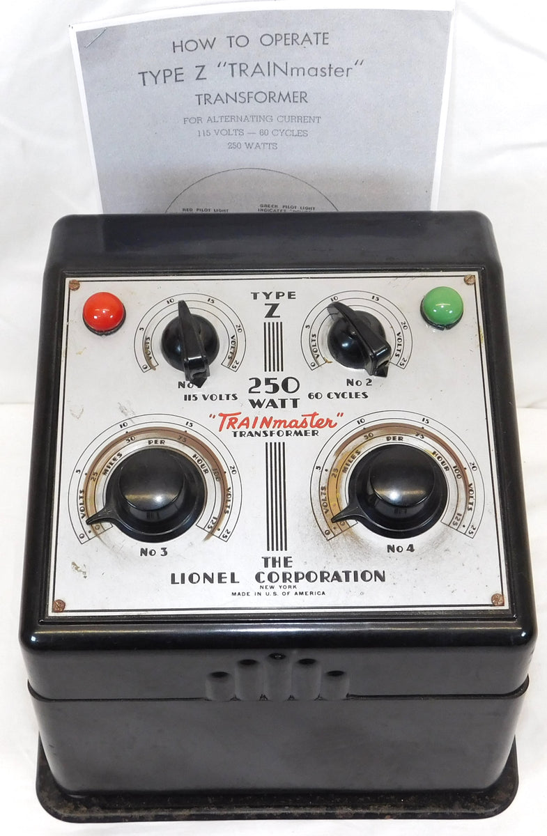 Lionel Type Z transformer 250 watts 4controls TrainMaster