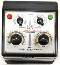 Load image into Gallery viewer, Lionel Type Z transformer 250 watts 4controls TrainMaster 1938-47 goodCord Std/O + instructions