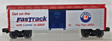 Load image into Gallery viewer, Lionel 6-29918 2003 DEALER New York Toy Fair Boxcar FASTRACK advert uncatalogued