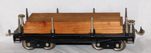 Load image into Gallery viewer, LIONEL 211 flat car black w/orignl lumber load Standard Gauge CLEAN 1931 BOXED