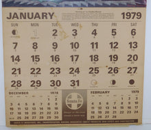Load image into Gallery viewer, Santa Fe Railroad 1979 Wall Calendar Claudine Morrow Train station ATSF Original