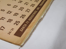 Load image into Gallery viewer, Santa Fe Railroad 1979 Wall Calendar Claudine Morrow Train station ATSF Original