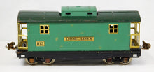 Load image into Gallery viewer, Lionel Prewar 817 2 tone Green Caboose Copper Journals 1932 lg O Gauge brassTrim