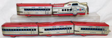 Load image into Gallery viewer, Marx 7675 M10005 Union Pacific Articulated passenger 5 CAR Set Red Blue Streamline UP 1951-52