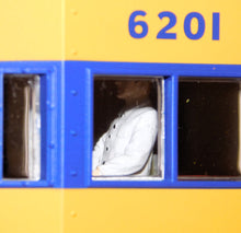 Load image into Gallery viewer, K-Line K612-4461 VIRGINIAN Smoking Bay Window caboose 6201 C-8 w/Shipper 1/48 O