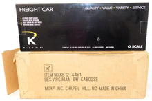 Load image into Gallery viewer, K-Line K612-4461 VIRGINIAN Smoking Bay Window caboose 6201 C-8 w/Shipper 1/48 O