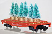 Load image into Gallery viewer, Custom HO Scale Christmas Tree flat car Great Northern Holiday transport Tyco C7