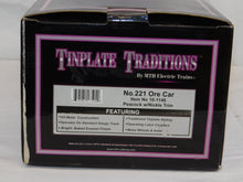Load image into Gallery viewer, MTH 10-1146 Standard Gauge Tinplate Traditions Lionel 221 Ore Car Peacock/Nickle