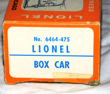 Load image into Gallery viewer, Lionel 6464-475 B&M Boston & Maine Boxcar CLEAN in RARE BLUE PRINT LABEL BOX 1960s