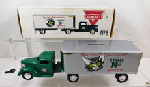 Load image into Gallery viewer, Ertl Conoco 1948 Tractor Trailer Bank Ltd Ed 1992 w/key Die cast Truck #6 #7573