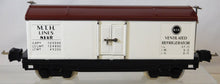 Load image into Gallery viewer, MTH 10-3008 Tinplate Traditions 814R Reefer White/Brown 800 Series O C-8 BOXED