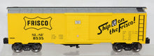 Load image into Gallery viewer, Menards 8535 Frisco Boxcar Yellow w/Silver roof SL-SF trad 027 C-8 Lionel compatible O gauge