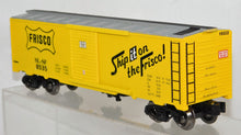 Load image into Gallery viewer, Menards 8535 Frisco Boxcar Yellow w/Silver roof SL-SF trad 027 C-8 Lionel compatible O gauge