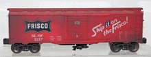 Load image into Gallery viewer, Menards 3237 Frisco Boxcar Weathered red SL-SF 027 traditional C-8 Lionel compatible 2019