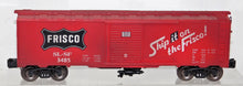 Load image into Gallery viewer, Menards 3485 Frisco Boxcar Weathered red SL-SF 027 traditional C-8 Lionel compat