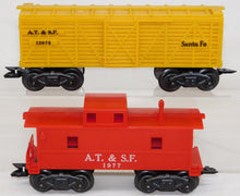 Load image into Gallery viewer, Marx 33222 Odd# 1950s  Deluxe Diesel Switcher Freight Set ATSF yellow cattle car