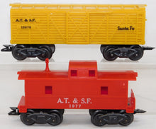 Load image into Gallery viewer, Marx 33222 Odd# 1950s  Deluxe Diesel Switcher Freight Set ATSF yellow cattle car