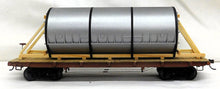 Load image into Gallery viewer, On3 Flat Car w/ Tank Load Custom Built narrow gauge model railroad wooden scale