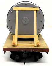 Load image into Gallery viewer, On3 Flat Car w/ Tank Load Custom Built narrow gauge model railroad wooden scale