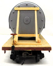 Load image into Gallery viewer, On3 Flat Car w/ Tank Load Custom Built narrow gauge model railroad wooden scale