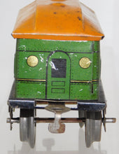 Load image into Gallery viewer, Marx Joy Line #357 Passenger Coach Green w/ orange roof 6" tinplate 1932-34 Prew