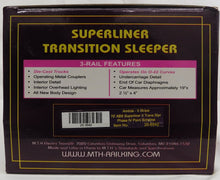 Load image into Gallery viewer, MTH Premier 20-6542 Amtrak 5 Stripe Phase IV 70' Superliner Transitional Sleeper Step Crack