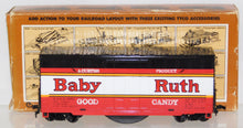Load image into Gallery viewer, TYCO 902-1 Baby Ruth Candy Bar Box Car w/ Chug Chug Sound Boxed HO Scale 1970s