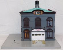 Load image into Gallery viewer, MTH RailKing 30-9112 Operating Firehouse Engine Company 208 Yellow Fire engine