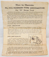 Load image into Gallery viewer, Lionel 773 Hudson 1950 4-6-4 Steam Engine & 2426W tender Runs Whistles +Instructions