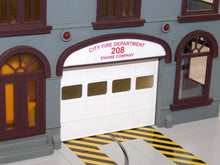 Load image into Gallery viewer, MTH RailKing 30-9112 Operating Firehouse Engine Company 208 Yellow Fire engine