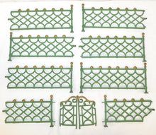 Load image into Gallery viewer, Kenton #192 Fences & Gate LIGHT Green 1930 Cast Iron Toy Standard Gauge train