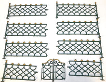 Load image into Gallery viewer, Kenton #192 Fences with Gate Dark Green 1930 Cast Iron Toy Standard Gauge train accessory