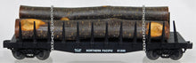 Load image into Gallery viewer, Lionel 6-17510 Northern Pacific Flatcar w/ real wood Logs #61220 1994 Standard O