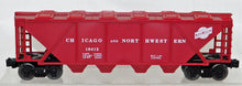 Load image into Gallery viewer, Lionel 6-16412 Chicago Northwestern Railroad 4 bay hopper w/covers C&NW 1994 C8+