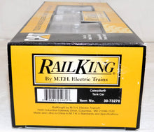 Load image into Gallery viewer, MTH Rail King 30-73270 Caterpillar O Gauge CHROME Modern Tank Car BOXED CAT NEW