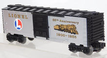 Load image into Gallery viewer, Lionel Trains 6-9484 85th Anniversary boxcar 1900-1985 Silver Crisp Boxed Logo
