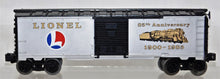 Load image into Gallery viewer, Lionel Trains 6-9484 85th Anniversary boxcar 1900-1985 Silver Crisp Boxed Logo