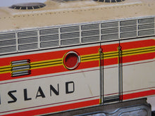 Load image into Gallery viewer, UNIQUE Arts Trains #2000 Rock Island AA Diesel Set Tinplate RUNS 1950s 3rAIL VINTAGE