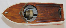 Load image into Gallery viewer, VINTAGE Power Cruiser Boat wood battery w/motor JAPAN MHM Toytime GW 7.5" Neat!