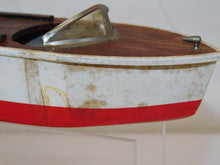 Load image into Gallery viewer, VINTAGE Power Cruiser Boat wood battery w/motor JAPAN MHM Toytime GW 7.5" Neat!
