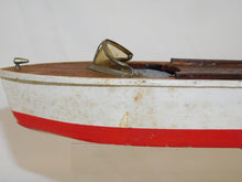 Load image into Gallery viewer, VINTAGE Power Cruiser Boat wood battery w/motor JAPAN MHM Toytime GW 7.5" Neat!