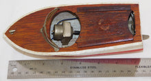 Load image into Gallery viewer, VINTAGE Power Cruiser Boat wood battery w/motor JAPAN MHM Toytime GW 7.5" Neat!