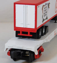 Load image into Gallery viewer, MTH 30-76274 Chick-Fil-A Flat Car w/40' Trailer #2007 O gauge Rail King HTF step crack Uncatalogied