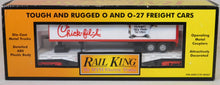 Load image into Gallery viewer, MTH 30-76274 Chick-Fil-A Flat Car w/40' Trailer #2007 O gauge Rail King HTF step crack Uncatalogied