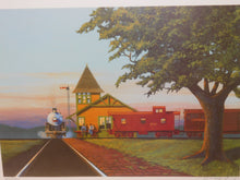 Load image into Gallery viewer, Country Train Station Steam Era Railroad art Framed John Winfield 105/750 signed Frisco