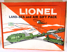 Load image into Gallery viewer, Lionel #1805 Land and Sea Gift Pack USMC Military Train Set Postwar Boxed Missile Launcher USMC action cars