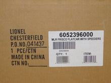 Load image into Gallery viewer, Lionel 6-52396 Texas Special Flatcar w/ 2 Speeders LCCA 2004 Missouri Kansas O