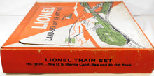 Load image into Gallery viewer, Lionel #1805 Land and Sea Gift Pack USMC Military Train Set Postwar Boxed Missile Launcher USMC action cars